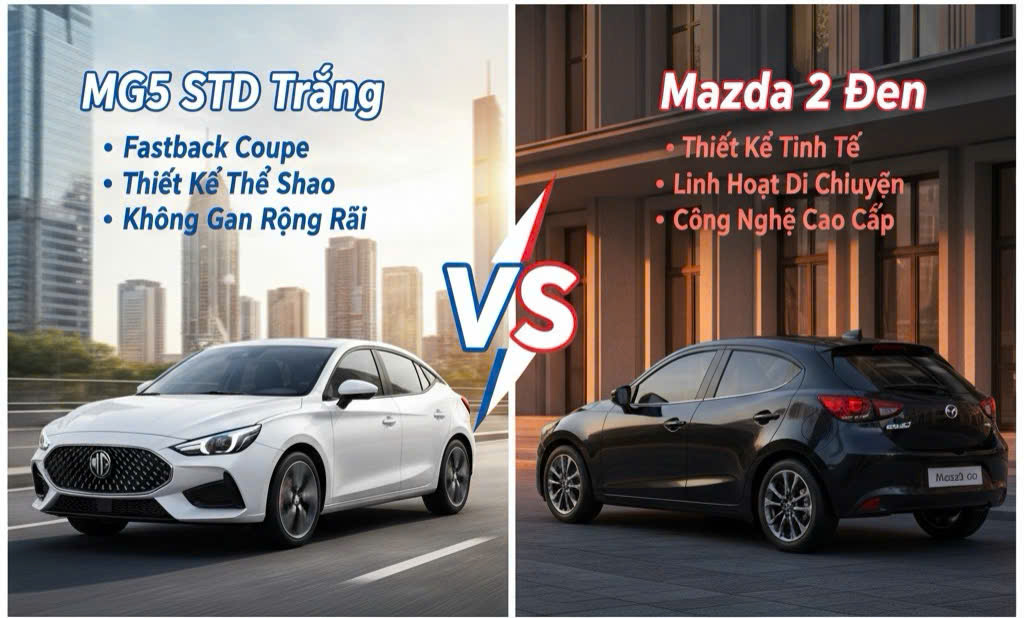 So sánh MG5 STD và Mazda 2, Giá thành cạnh tranh nhưng Option lại khá khác biệt!