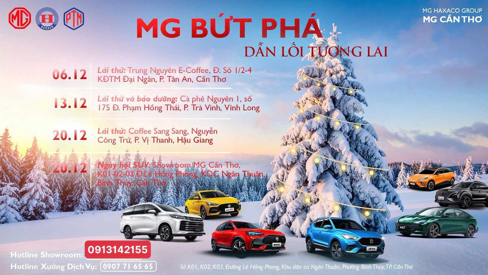 LÁI THỬ XE MG VÀ NGÀY HỘI SUV TẠI MG CẦN THƠ THÁNG 12/2025 
