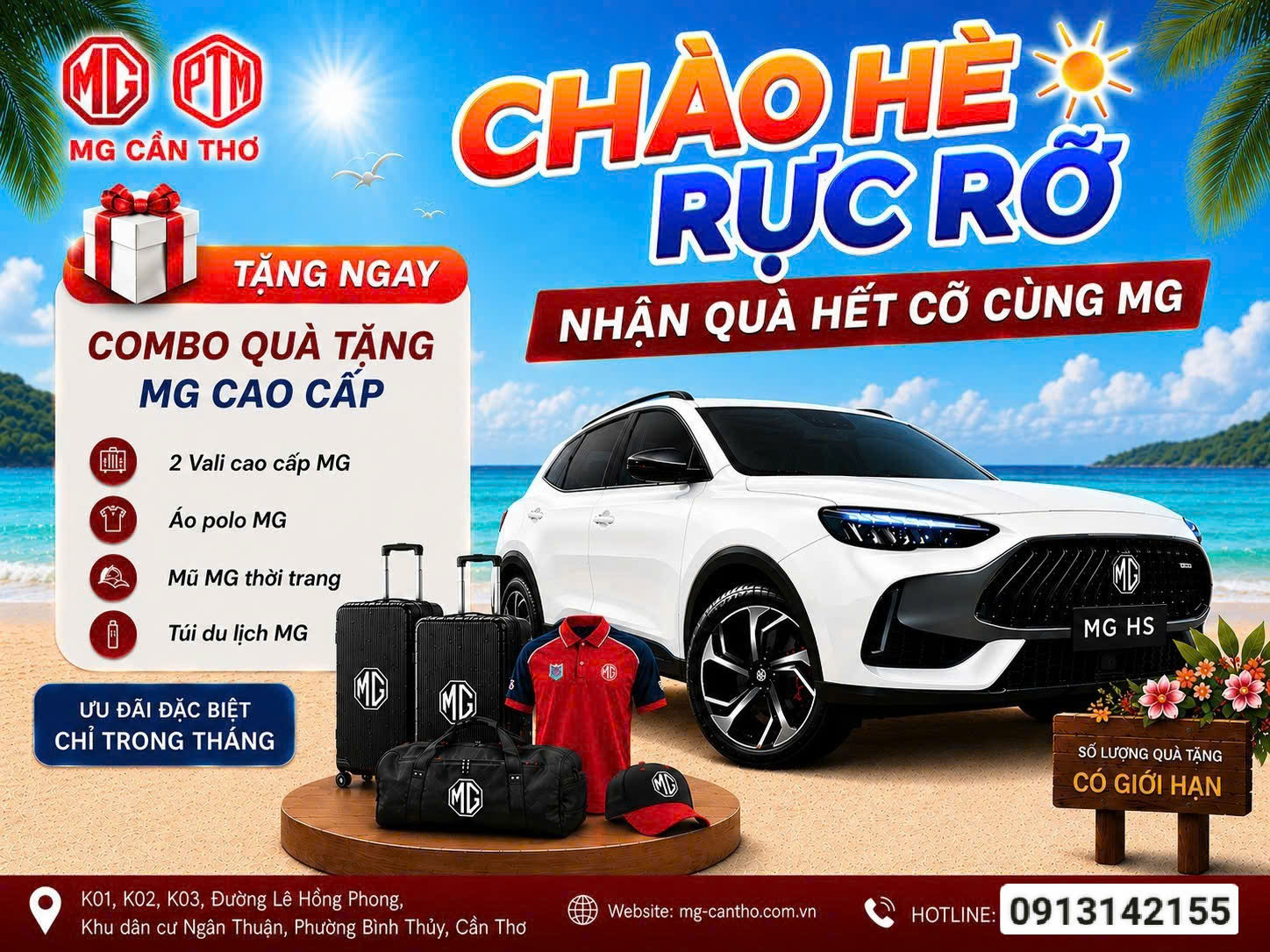 CHƯƠNG TRÌNH “BÙNG NỔ MÙA HÈ CÙNG MG CẦN THƠ” ĐÃ TRỞ LẠI – Mua xe giá tốt, ring quà hè xịn